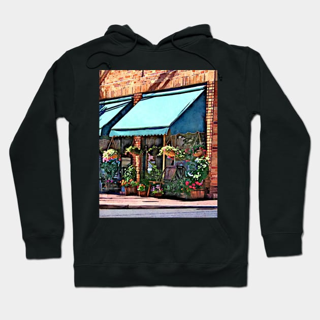 Mountianside NJ - Flower Shop With Green Awning Hoodie by SusanSavad